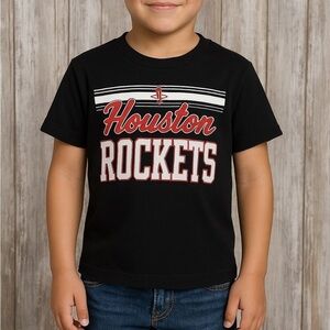 Houston Rockets Kids Graphic Tee Boys Small Black NBA Shirt